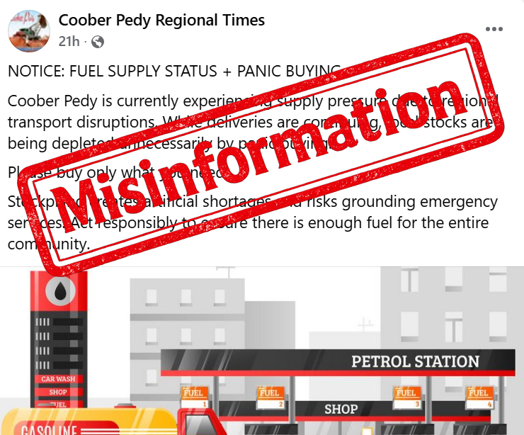 Fuel Fears in Coober Pedy Unfounded as Social Media Claims Spark Unnecessary Concern